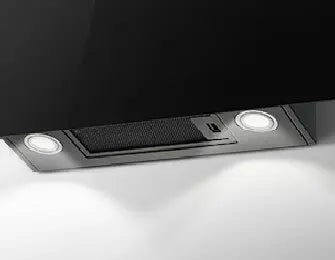 90cm Wall Mounted Cooker Hood 800m³/h A+++ LED Touch Control, Black Glass - Recirculation/Exhaust Option