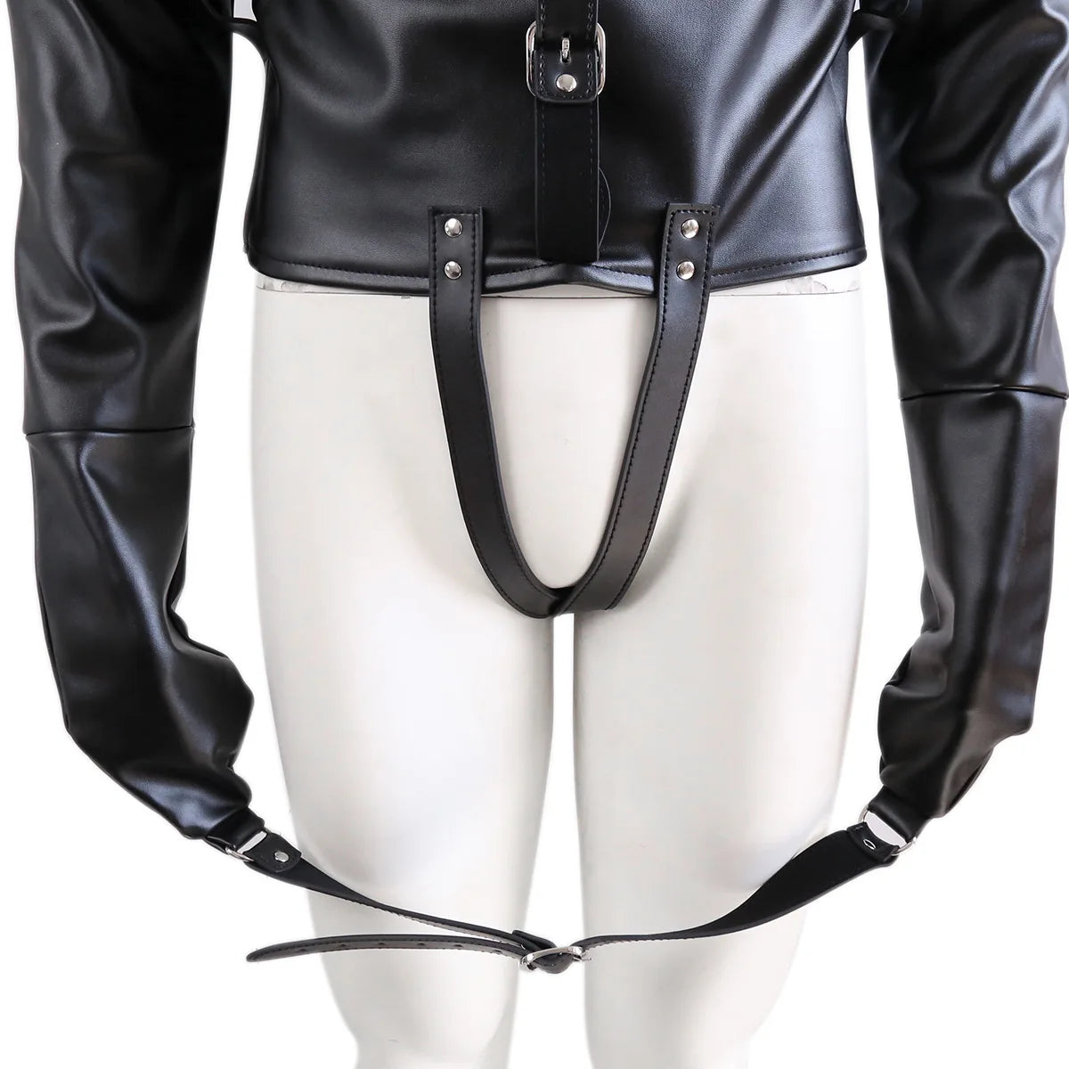 PU Leather Straitjacket BDSM Bondage Body Harness Adult Game Straight Jacket Halloween Armbinder Sex Toys For Women Men