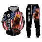 Spring and Autumn Men's Tracksuit 3D The Lion Print Zipper Hoodies Sweatshirts Pants Sets Casual Mens Clothing Women's Tracksuit