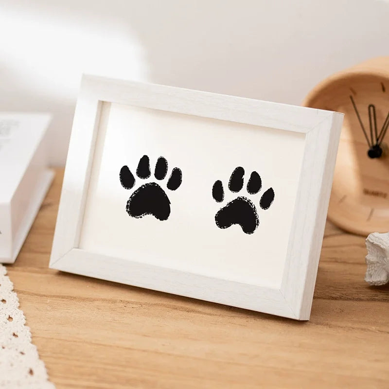 5 Inch Solid Wood Picture Frame Inkless Ink Pad Kit Baby Hand Foot Print Pet Paw Imprint Frame Keepsake Decor Indoor Display