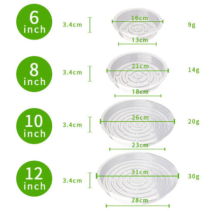 10/24pcs 6/8/10/12 Inch Clear Plastic Plant Saucers Flower Pot Drip Trays Gardening Maintenance Supplies
