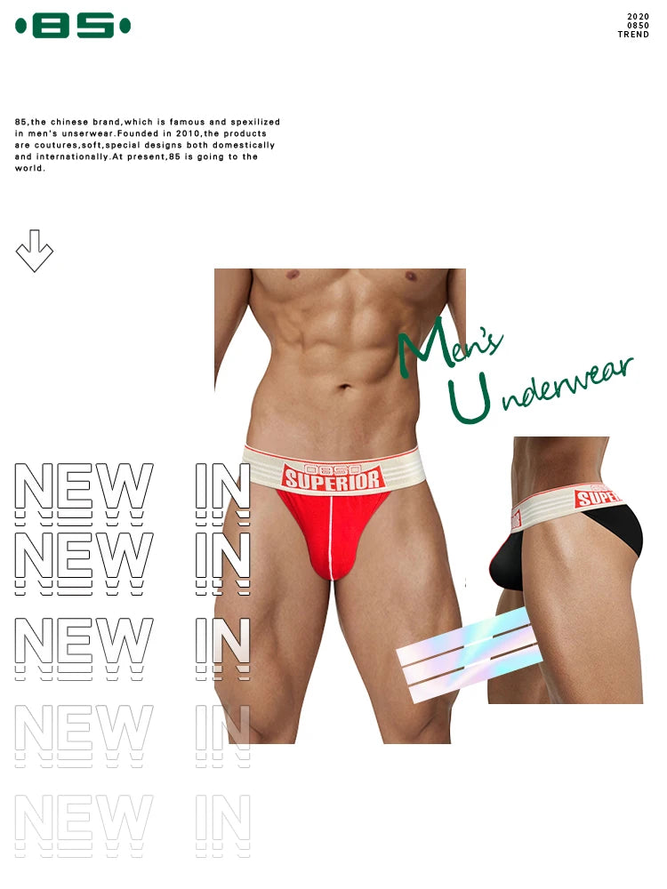 1/2/3/4PCS Men's New Low Waist High Fork Triangle Pants Stimulating Anti Wear Legs Showing Large Protruding Triangle Pants BS844