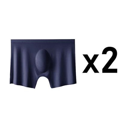 2 Pcs/Lot Men's Ultra-thin Panties Summer Ice Silk Boxers Briefs Underwear Lingerie Shorts Breathable Sexy Seamless Underpants