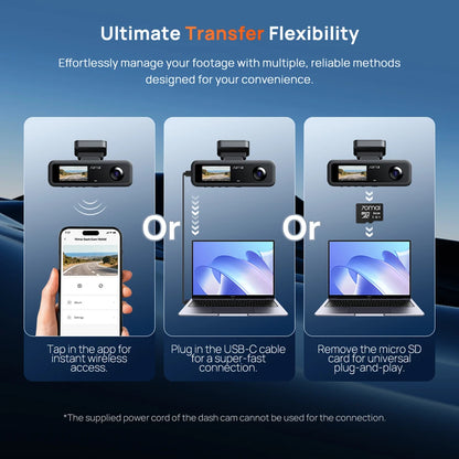 70mai 3-Channel Dash Cam T800E 4K HDR F1.55 Aperture Supercapacitor Voice Control GPS Car DVR 70mai T800E WiFi 6 5GHz
