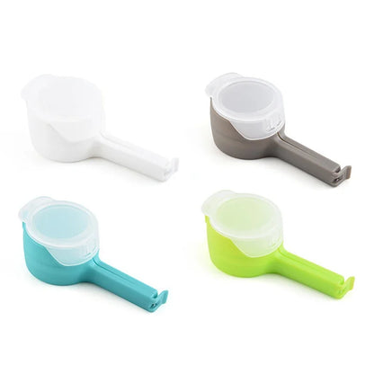 5PCS Sealer Clip With Pour Spouts Food Storage Bag Sealing Clips Plastic Cap Snack Candy Storage Fresh Clamp Kitchen Organizer