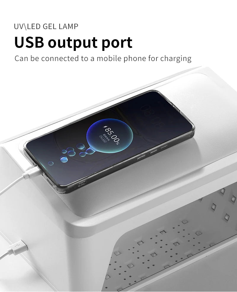 72W Slope Pillow Nail Lamp 66 Beads UV LED Lamp Mirror Base Design Cure All Gels Nail Lamp for Manicure with Free Hand Pillow