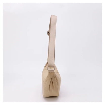 Nylon fabric zipper crossbody bag for men and women, crescent-shaped dumpling bag under the armpits, large capacity