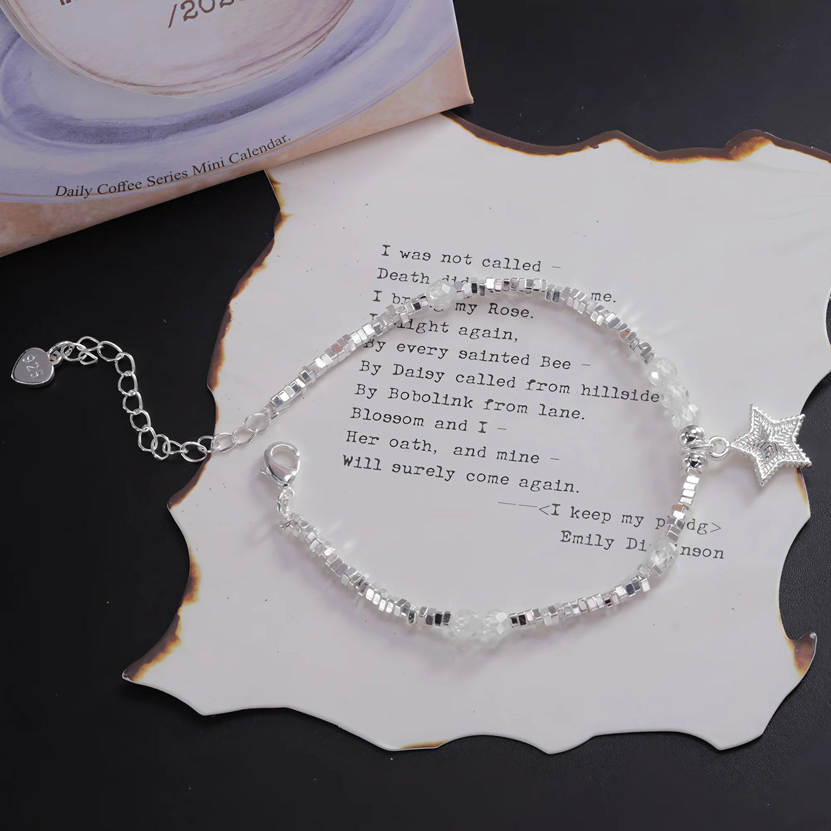 VENTFILLE 925 Sterling Silver Line Extremely Fine Bracelet for Women Love Haert Bead Korean Ins Sweet Jewelry Gift Dropshipping