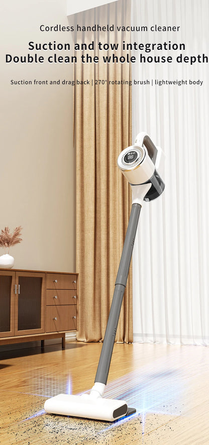 Handheld Cordless Vacuum Cleaner, 18Kpa 55Mins Smart Stick Vac with Tangle-Resistant Design Hard Floor Carpets Pet Hair