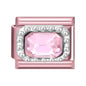 2025 New Women Romantic Pink Cherry Heart Shiny CZ Italian Charm Links Fit 9mm Bracelet Stainless Steel DIY Making Jewelry Gifts