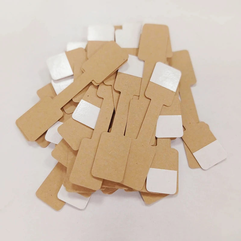 100pcs/50pcs Jewelry Strung Pricing Price Tags with String Gold Merchandise Cloth Label Price Label