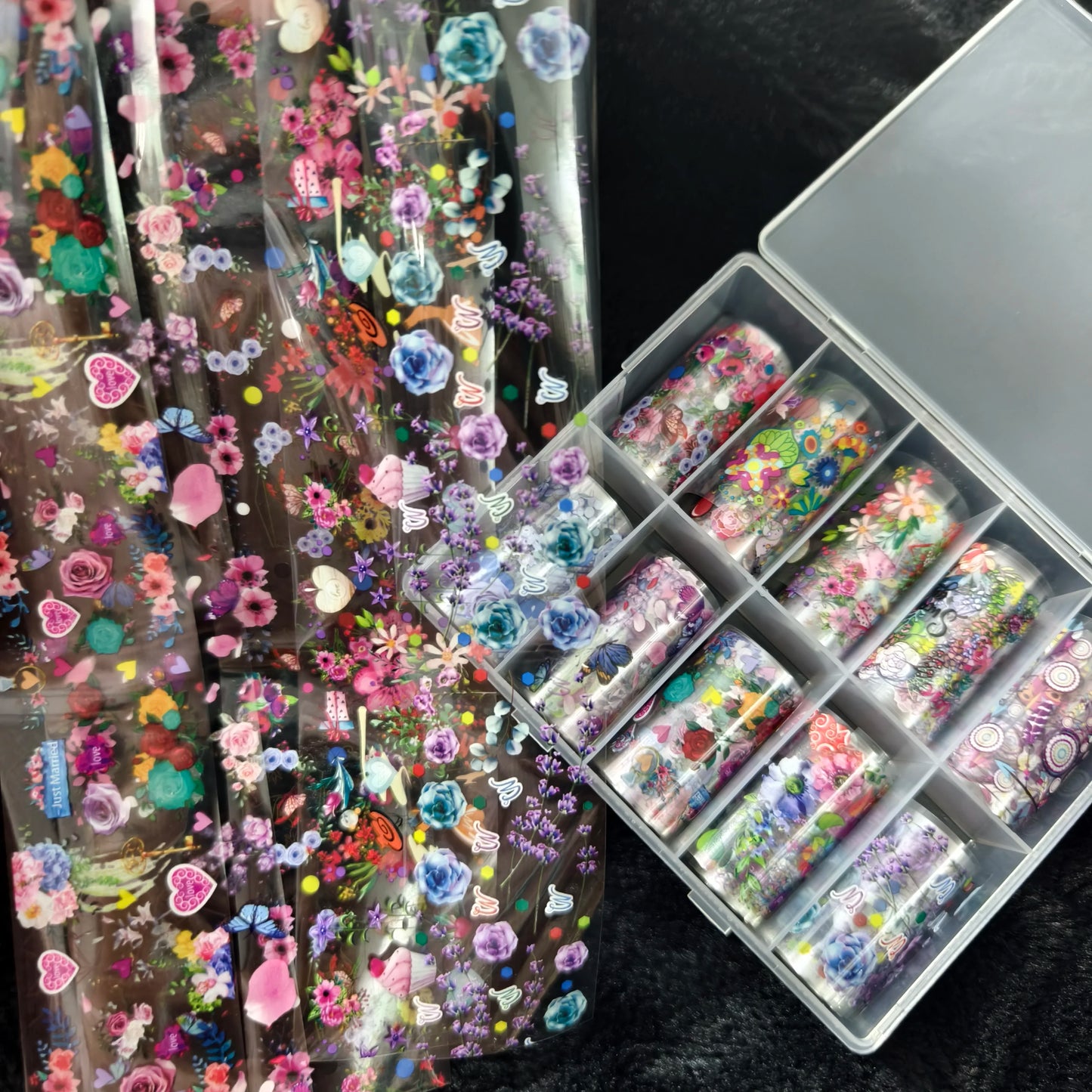 10Rolls Halloween  Flower Plaid Angel Marble  Bow Nail Foils Transfer Paper  Nail Art Stickers   Decal  Nails Decoration