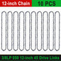 12" Guide Bar & 45 Link Chain Set 3/8"LP Pitch 0.050" Groove Width Rounded Teeth Alloy Chainsaw Components 12 Inch Electric Saw