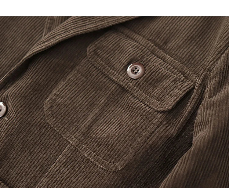 Heavyweight corduroy casual blazer for men American retro Ame Kaji loose jacket