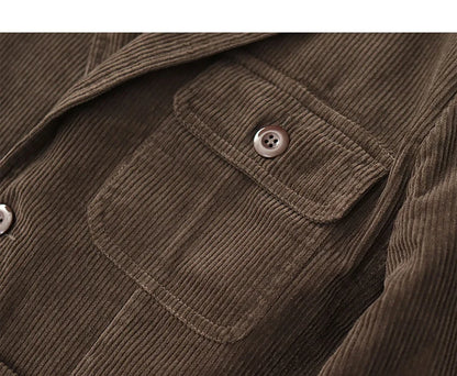 Heavyweight corduroy casual blazer for men American retro Ame Kaji loose jacket