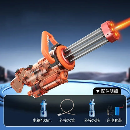 2025 The Strongest Gatling Electric Water Gun Toy, Summer Beach Pool Battle Light Shooting Water Gun Boy Adult Children Gifts