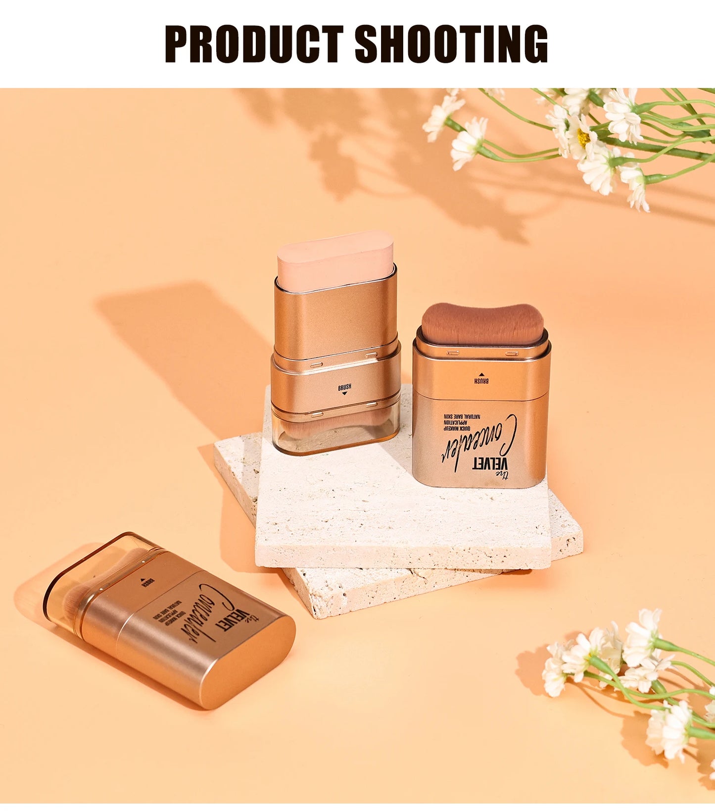 2-in-1 Concealer and Foundation Stick, Covers Dark Circles, Waterproof and Sweat-Resistant, Creates Flawless-Looking Makeup