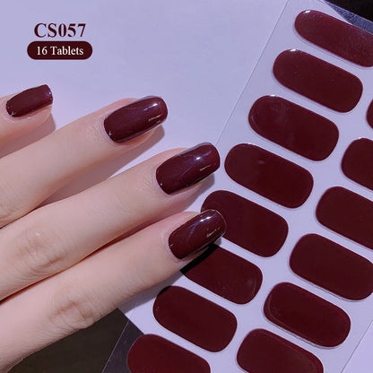 14/16Tips Full Cover Gradient Nail Stickers Multi Color Self Adhesive Slider No Need UV Lamp Cured Press ON Nail Decal