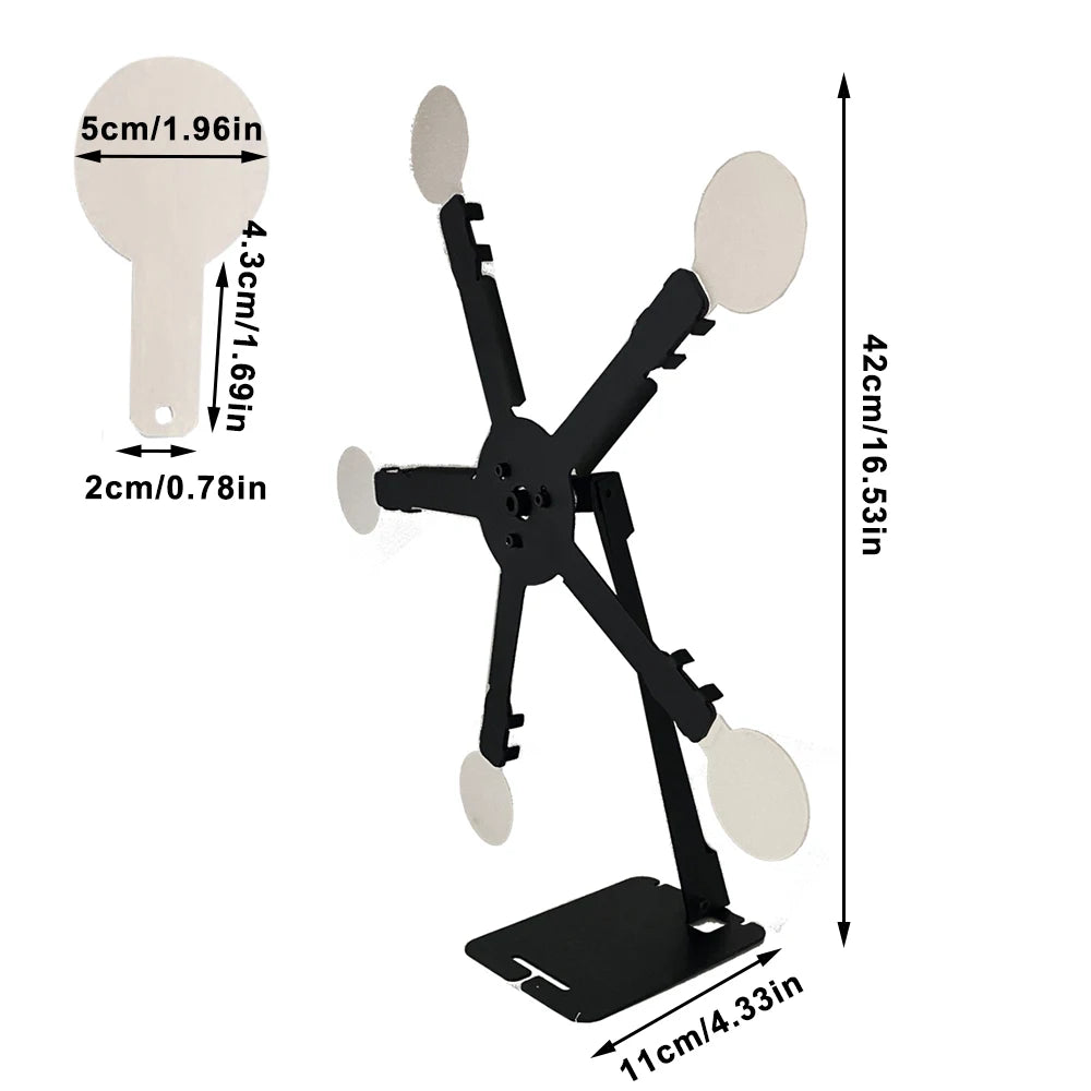Shooting Target Five Magnetic Spinner Target Resetting and Rotate Metal Shooting Targrt for Shooting Practice
