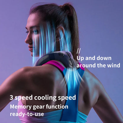 New Portable Neck Fan 5200mAh Neck Air Conditioner Rechargeable Semiconductor Cooling  Fan Outdoor Personal Fan Wearable Cooler