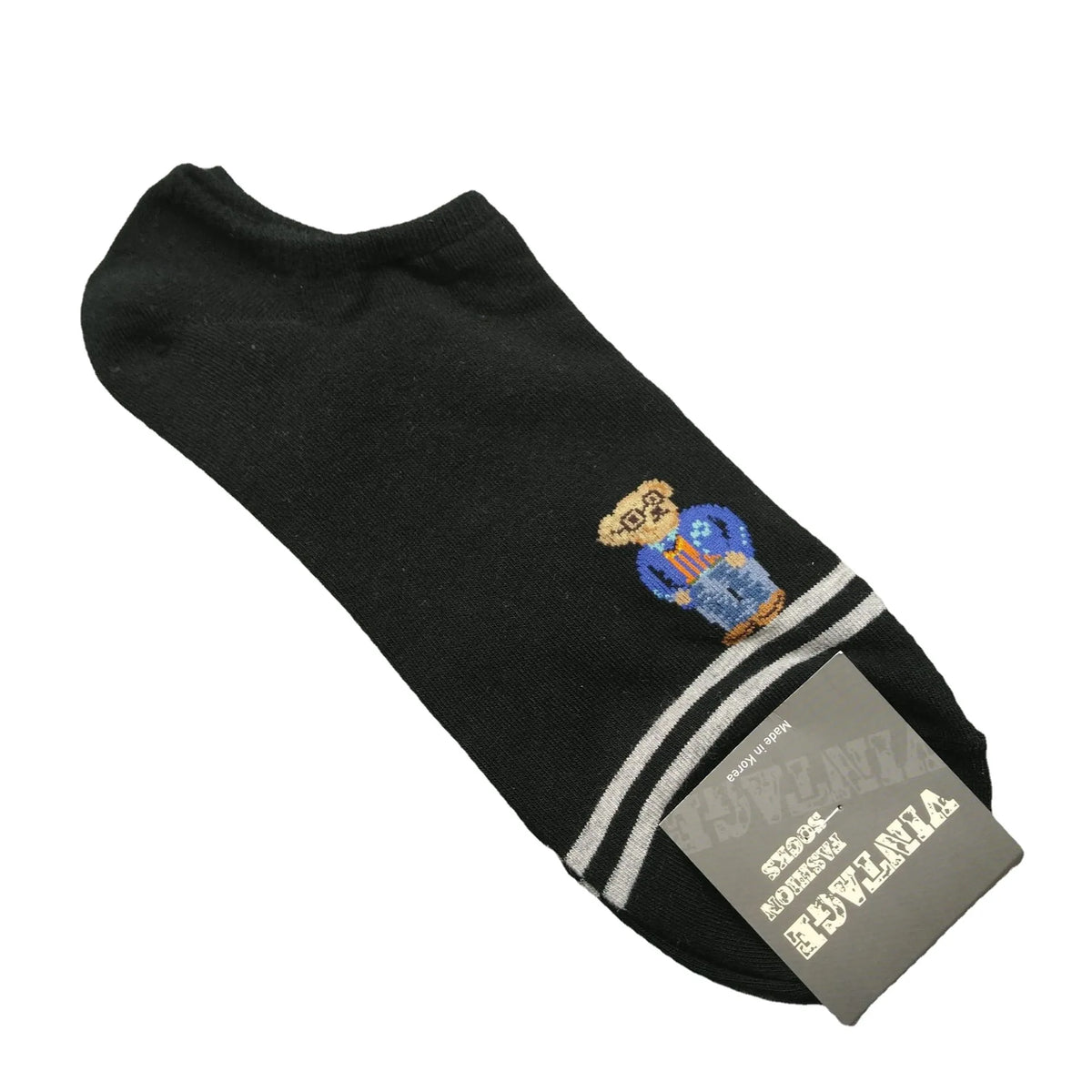 Good Quality Cartoon Gentleman Bear Men's Socks Cotton Harajuku Style Sport Boys Skateboard Novelty Breathable  Christmas Gifts