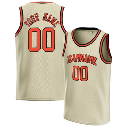 Fashion Cream Basketball Tank Tops Summer Trend Custom Name Team Name Men Women Sports Vest Casual Oversized Team Uniforms Tees