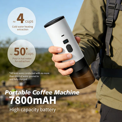 7800mAh Long-Lasting 3-in-1 Portable Coffee Maker, Electric Capsule Coffee Machine for Car, Travel & Camping