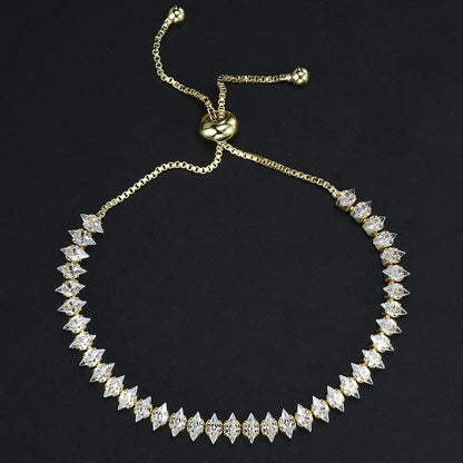 Luxury Dainty Tennis Bracelet for Women Silver Color Sparkling Cubic Zircon Stackable Chain Crystal Banquet Wedding Jewelry H085