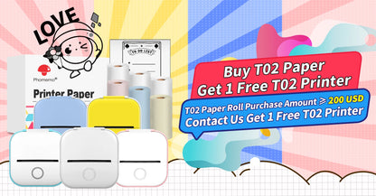 Phomemo 3 Rolls Self-adhesive Transparent Sticker Thermal Paper for T02 M02X Label Sticky DIY Photo Texts Study Notes Printing
