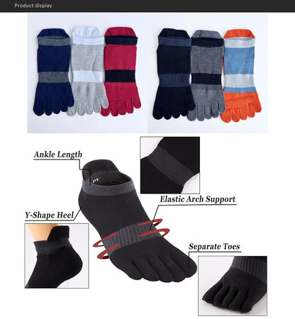 Large Plus Size Toe Socks Sport Mans Mesh Breathable Compression Sweat-Absorbing Fitness Elastic Five Finger Ankle Socks Student