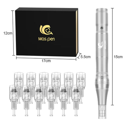 Microneedling Pen Electric Derma Pen With 12 Replacement Dermapen 36Pin Cartridges Adjustable Microneedle Professional Dermapen