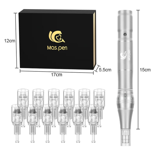 Microneedling Pen Electric Derma Pen With 12 Replacement Dermapen 36Pin Cartridges Adjustable Microneedle Professional Dermapen
