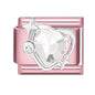 Pink Color Y2K Butterfly Star Bow Rabbit Heart Pendant Italian Charm Links Fit 9mm Stainless Steel Bracelet DIY Making Gifts