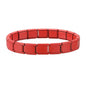 New Women's Men's Jewelry DIY 9MM Width Italian Elastic Charm Bracelet Solid Color Stainless Steel Fashion Bangle