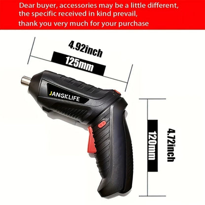 JANGKLIFE Electric Screwdriver Battery Rechargeable Cordless Screwdriver Powerful Impact Wireless Screwdriver Drill