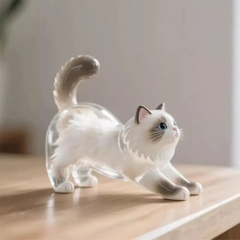 (HB05)Cute Cat Hair Storage Keychain Bag Pendant Transparent Pet Fur Keepsake Capsule Souvenir Collection Gift Decoration