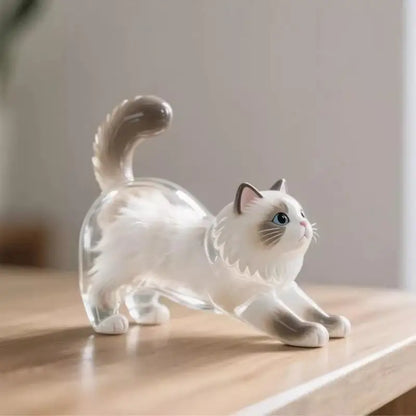 (HB05)Cute Cat Hair Storage Keychain Bag Pendant Transparent Pet Fur Keepsake Capsule Souvenir Collection Gift Decoration