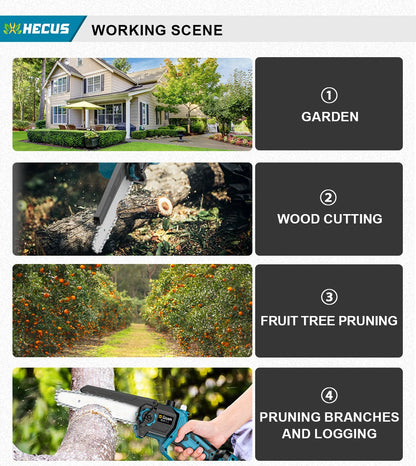 Gisam 8Inch Brushless Telescoping Pole Electric Chainsaw High Branch Saw Garden Pruning Power Tool For Makita 18V Battery Pin