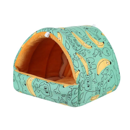 Soft Rabbit Colorful Squirrel Mini Cage Winter Hamster House Guinea Pig Nest Small Animal Sleeping Bed Warm Mat