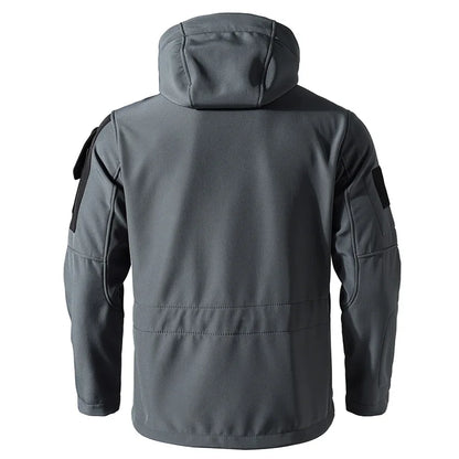 New Shark Shell Beetle Suit Winter Camo Fleece Lined Thickened Softshell Jacket Pants Set Plus Size Windproof Thermal Outdoor Ge