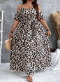 Plus Size Large Size Fashion Floral Print Women's Strap Dress Comfortable Casual Long Skirt Polyester Fabric Commute Style Th...