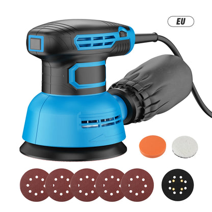 5 Inch Variable Speed Orbital Sander, Eccentric Grinding & Polishing Machine, Handheld Electric Sander for Paint Polishing, Surface Sanding, Rust Removal, Wood and Metal Finishing Work