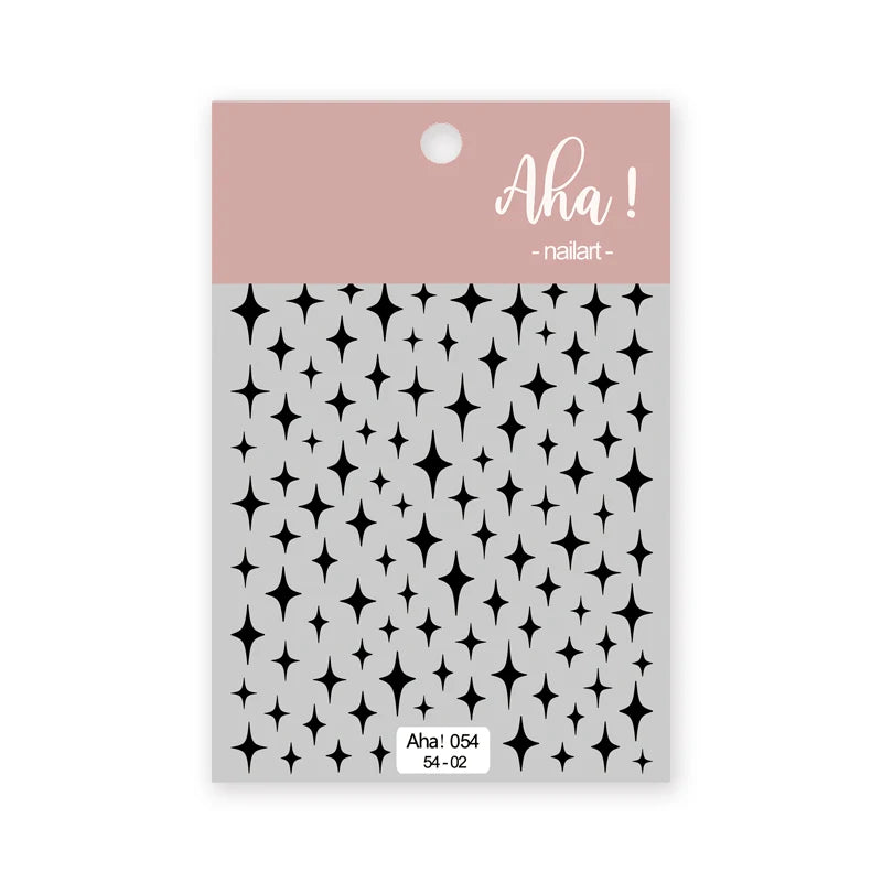 Black White Star 3D Nail Art Sticker Y2K Pentagram Self-Adhesive Decals Laser Shiny Glitters Starlight Manicure Ornaments Slider