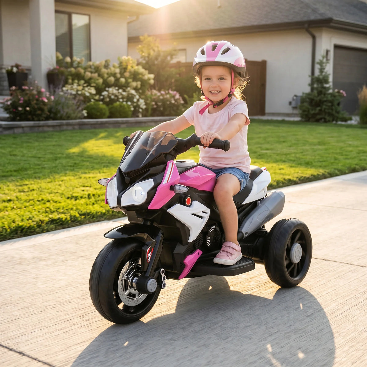 3-wheel electric motorcycle for children, 6V, electric motorcycle for kids aged 3 to 5, with lights and sounds, 86x42x52cm, load capacity: 25 kg