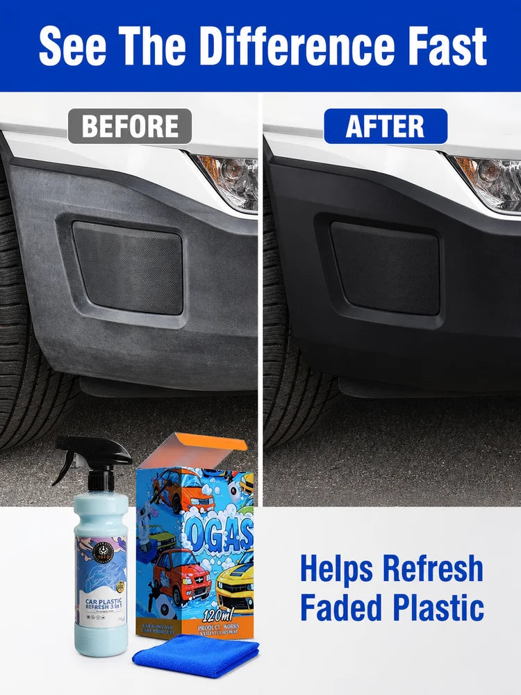 Plastic Restoration Spray with Scratch Remover for Car Interior Trim Cleaner Shiny Car Stuff