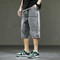 Korean Style Men's Long Shorts 3/4 Length Denim Bermuda Male Big Plus Large Size Jeans Fashion Below Knee Streetwear Loose Baggy