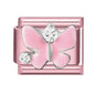 Pink Color Y2K Butterfly Star Bow Rabbit Heart Pendant Italian Charm Links Fit 9mm Stainless Steel Bracelet DIY Making Gifts