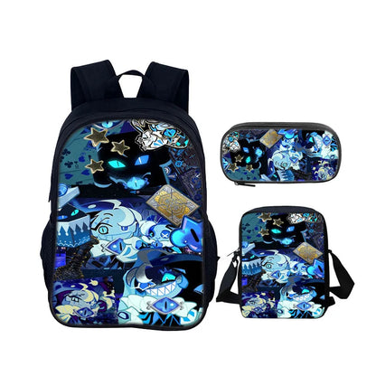Cartoon Popular Shadow Milk Plush 3D Print 3pcs/Set pupil School Bags Laptop Daypack Backpack Inclined shoulder bag Pencil Case
