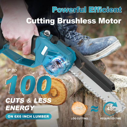 Gisam 8Inch Brushless Telescoping Pole Electric Chainsaw High Branch Saw Garden Pruning Power Tool For Makita 18V Battery Pin