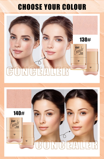 2-in-1 Concealer and Foundation Stick, Covers Dark Circles, Waterproof and Sweat-Resistant, Creates Flawless-Looking Makeup